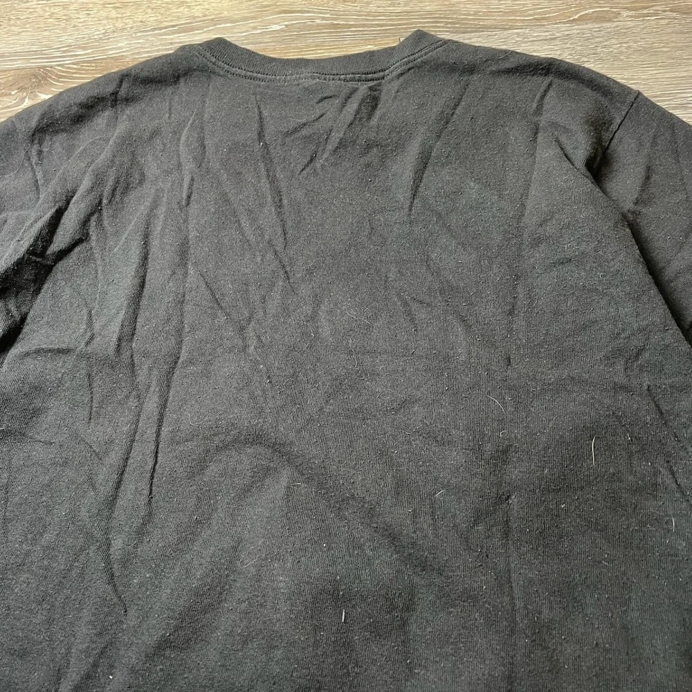 Y2K Grim Reaper Graphic T-Shirt Mens Medium Black Neon Gothic Tee